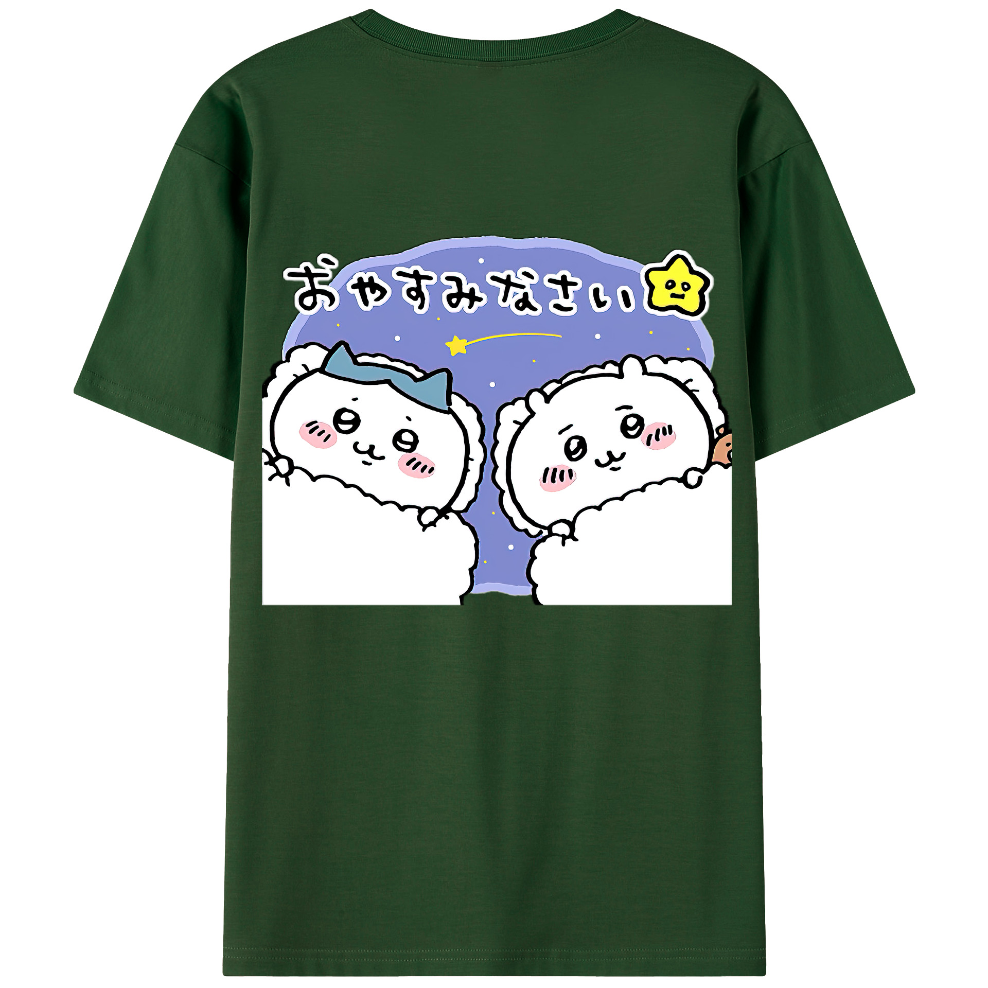 （画像用） ちいかわ ハチワレ Chii-kawa hachiware 綿100％半袖Tシャツ（背面プリント）